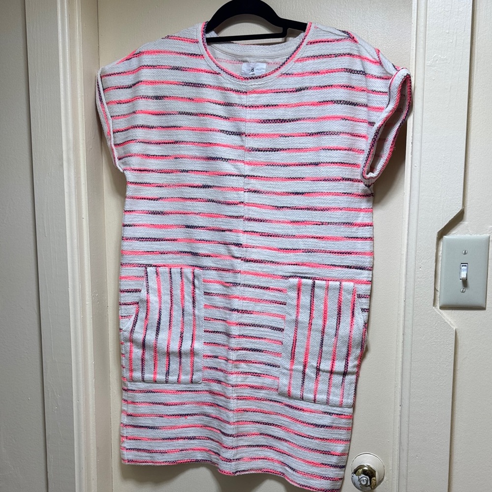 Lou & Grey Pink Striped Midi Dress with Pockets